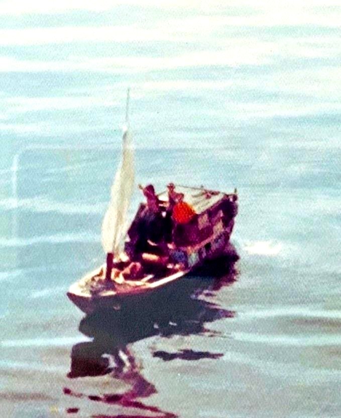 The boat of Loc's brothers and 5 other refugees rescued by Kuwait Ship 1977.jpg