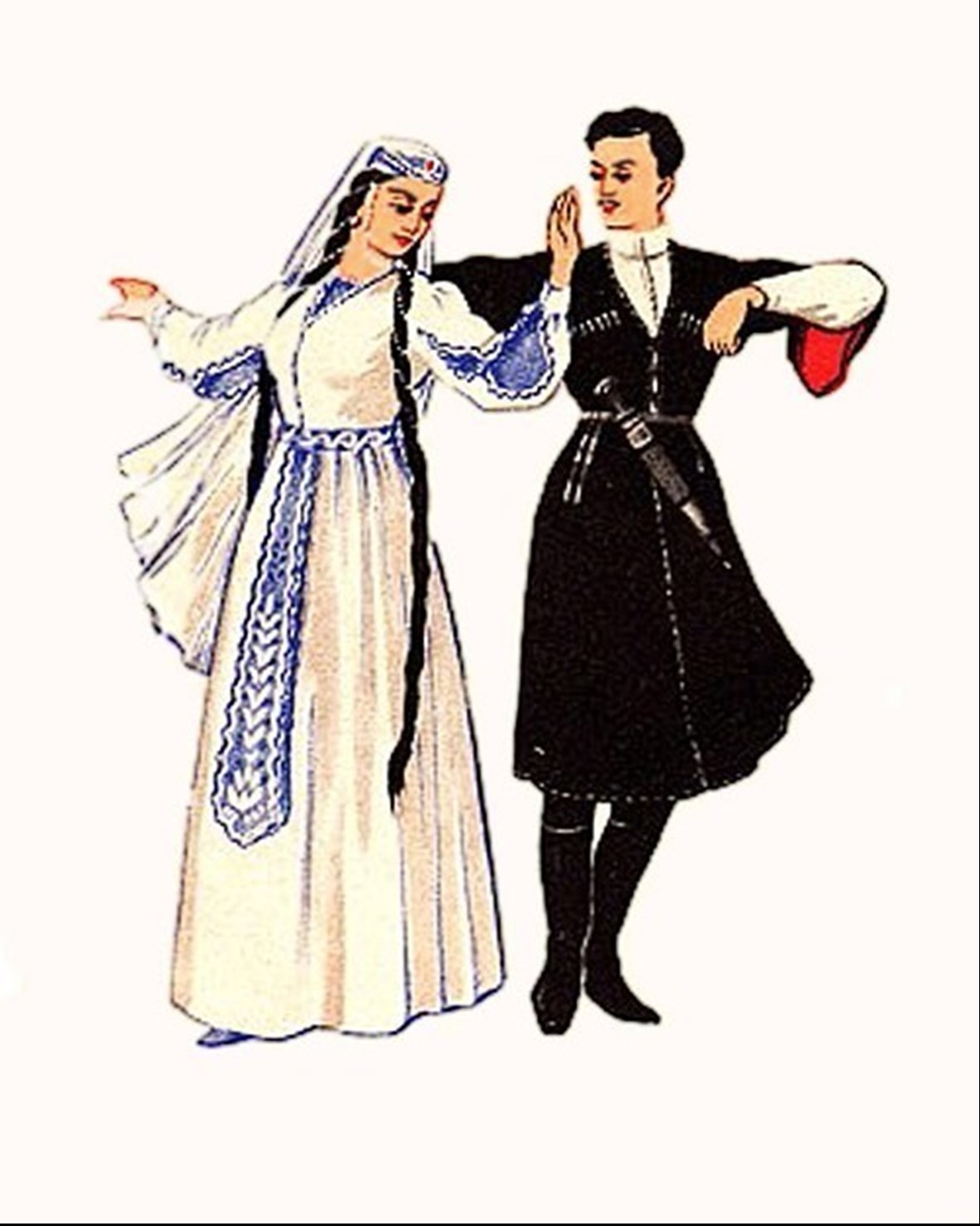 Национальная одежда Грузии рисунок