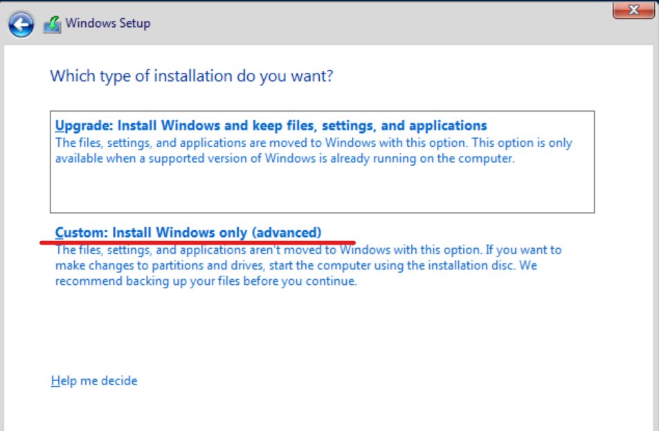 Install Windows server core