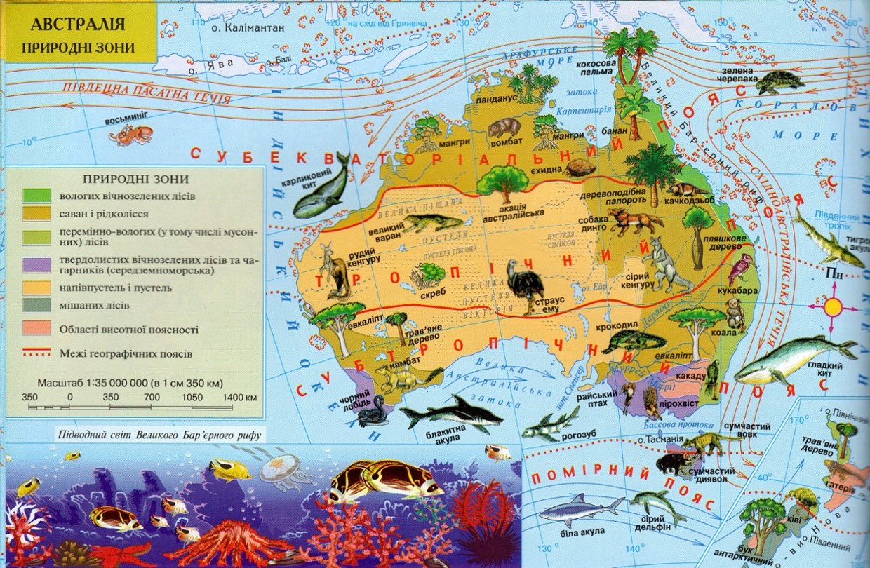 3 природные зоны австралии
