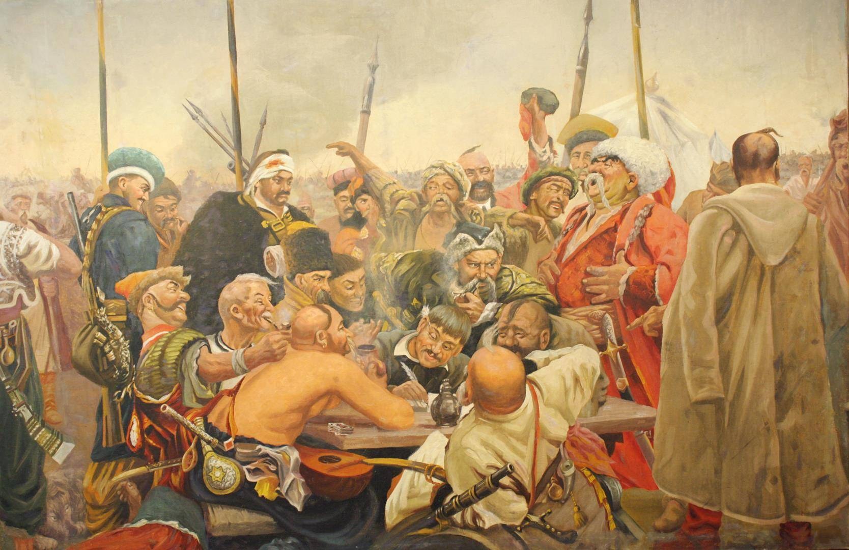 Картина казаки пишут письмо турецкому султану фото