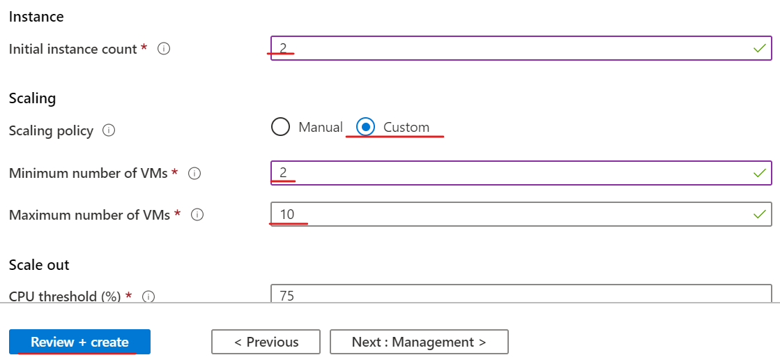 Azure VM scale sets