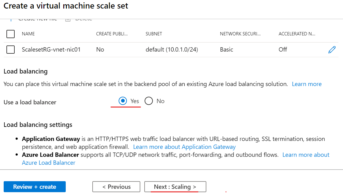 Azure VM scale sets