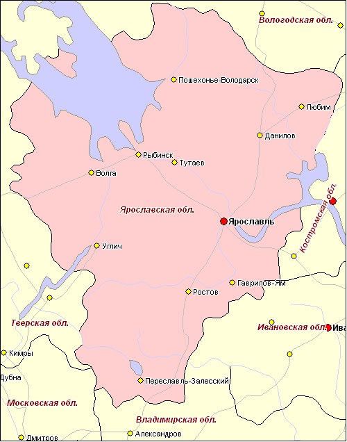 Показать на карте г ярославль. Карта Ярославской области. Ярославская область на карте России. С кем граничит Ярославская область. Карта Ярославской области с городами.