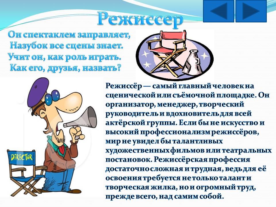 Сообщение по профессии Режиссер