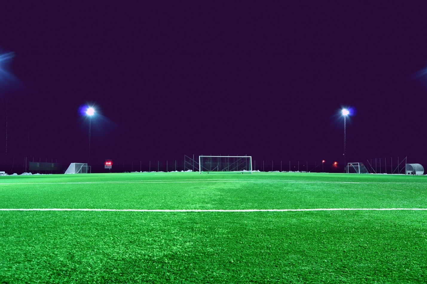 Soccer goal at night