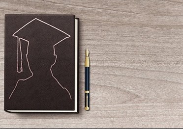 A book with an outline of a graduate
 (Less important)