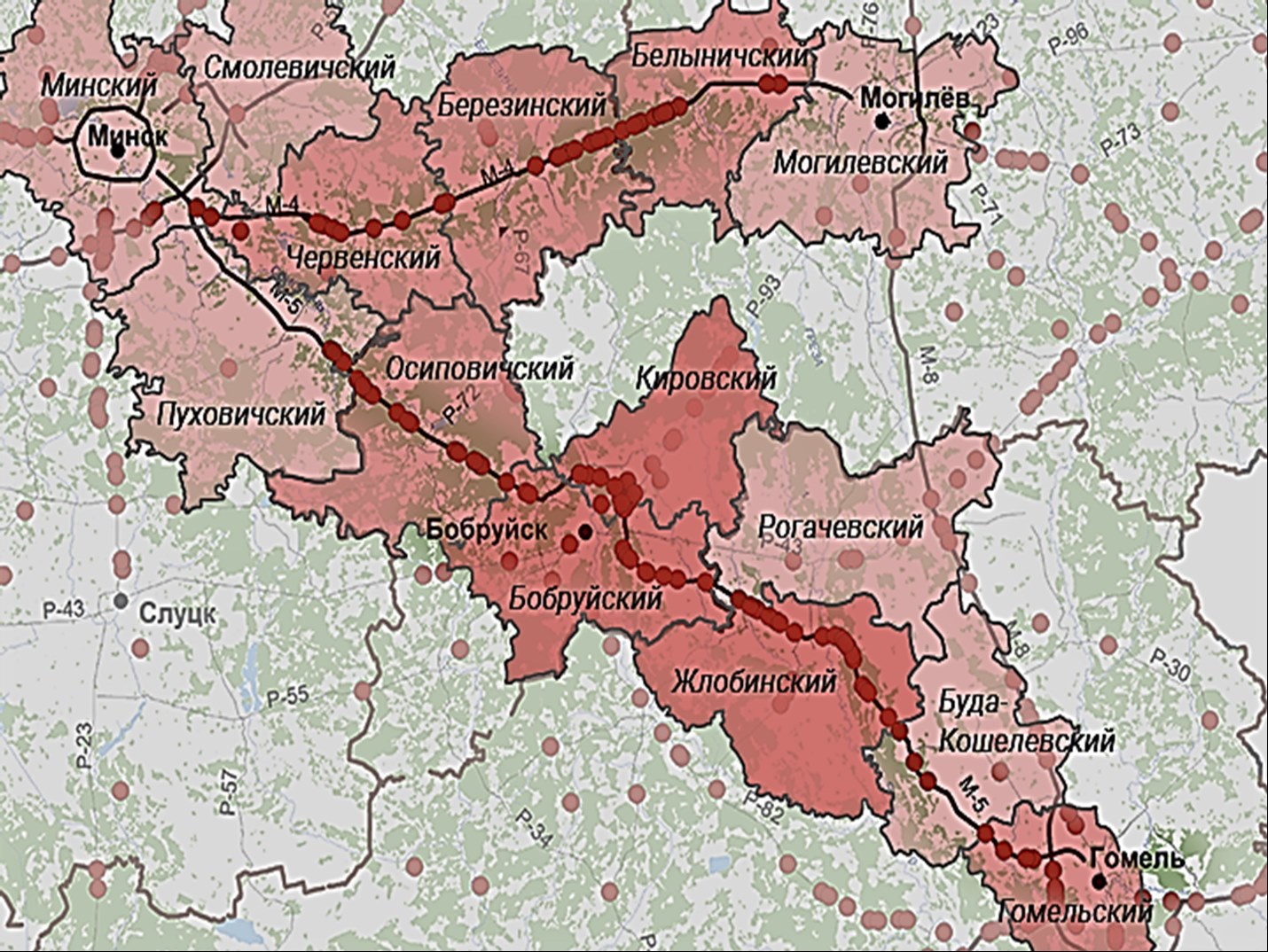 Белыничский район карта