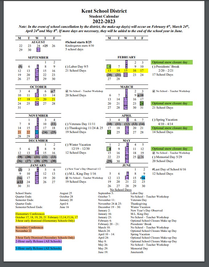 2022 2023 student calendar