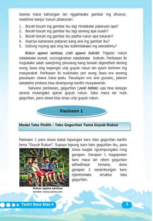 Kelas 4 Bahasa Jawa Sdn 1 Ampelgading