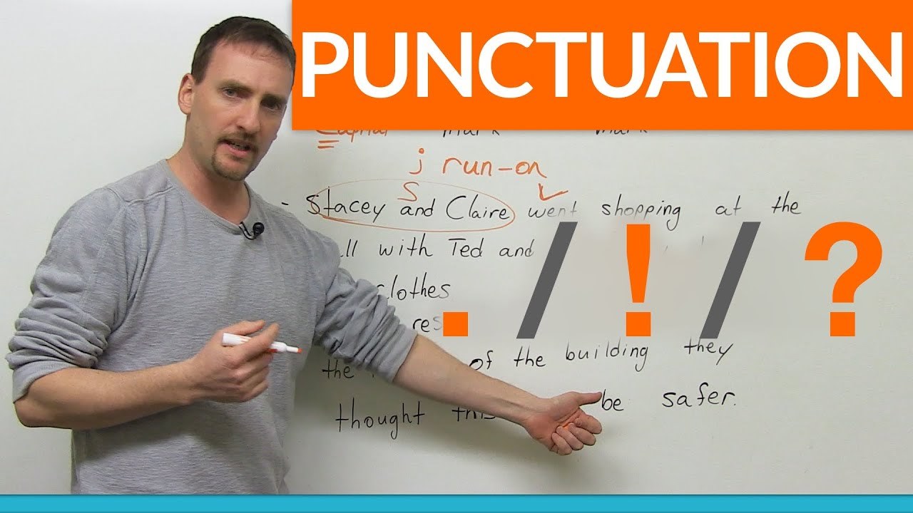 learn punctuation: period, exclamation mark, question mark http