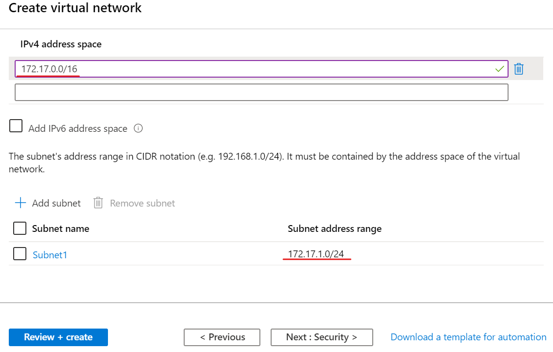 Lab Vnet peering