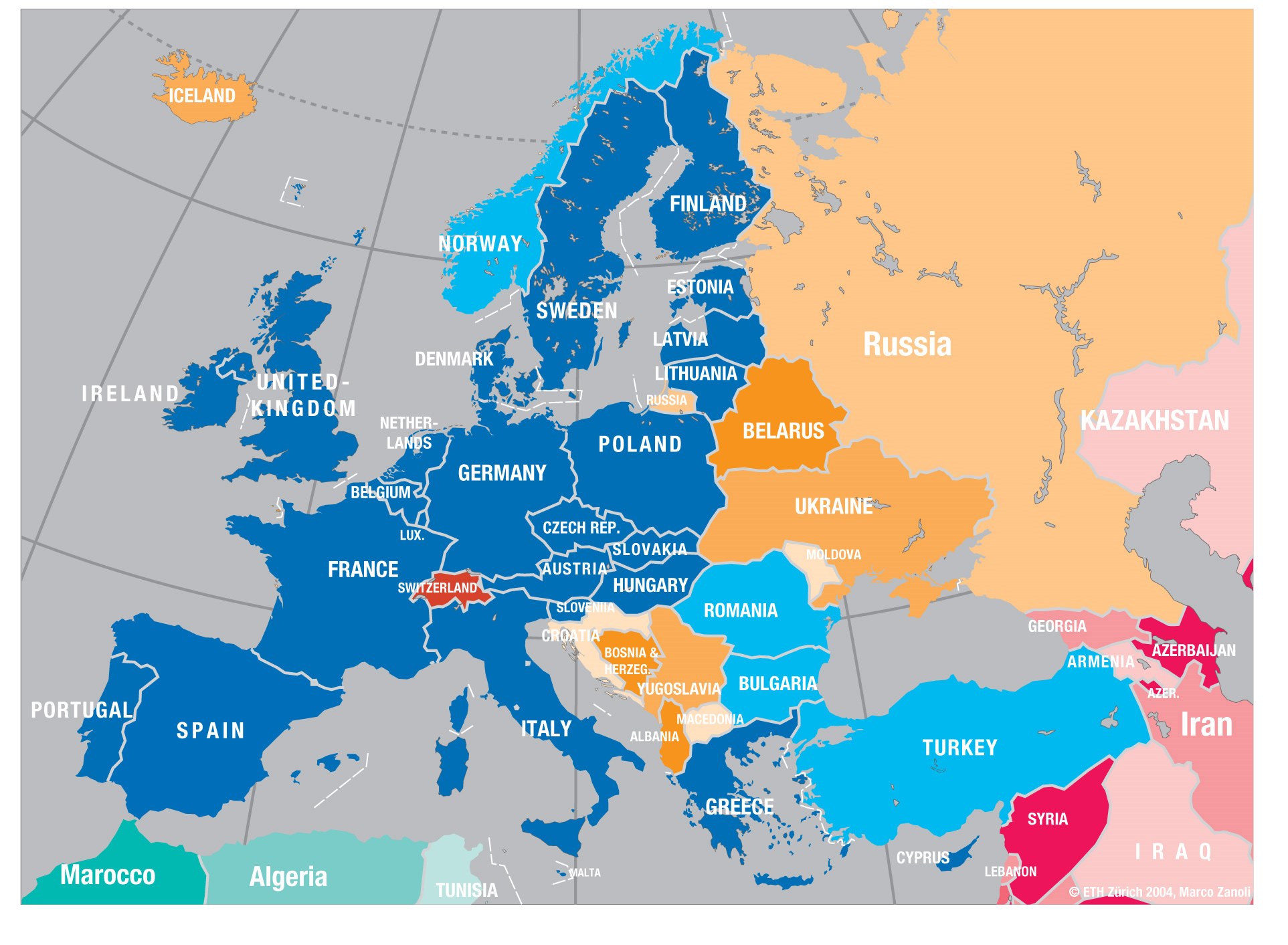 Политическая карта евросоюза