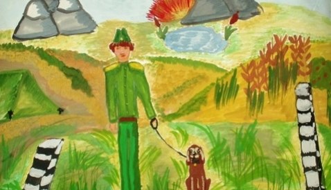 Мой папа военный детский рисунок