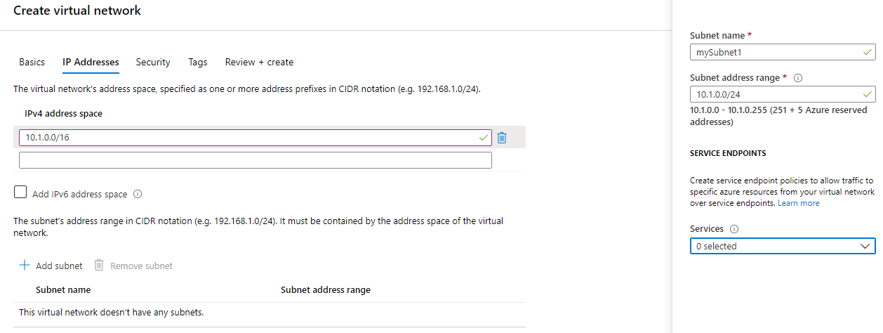 lab virtual network