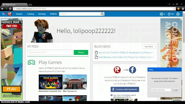 Login to roblox 2 player