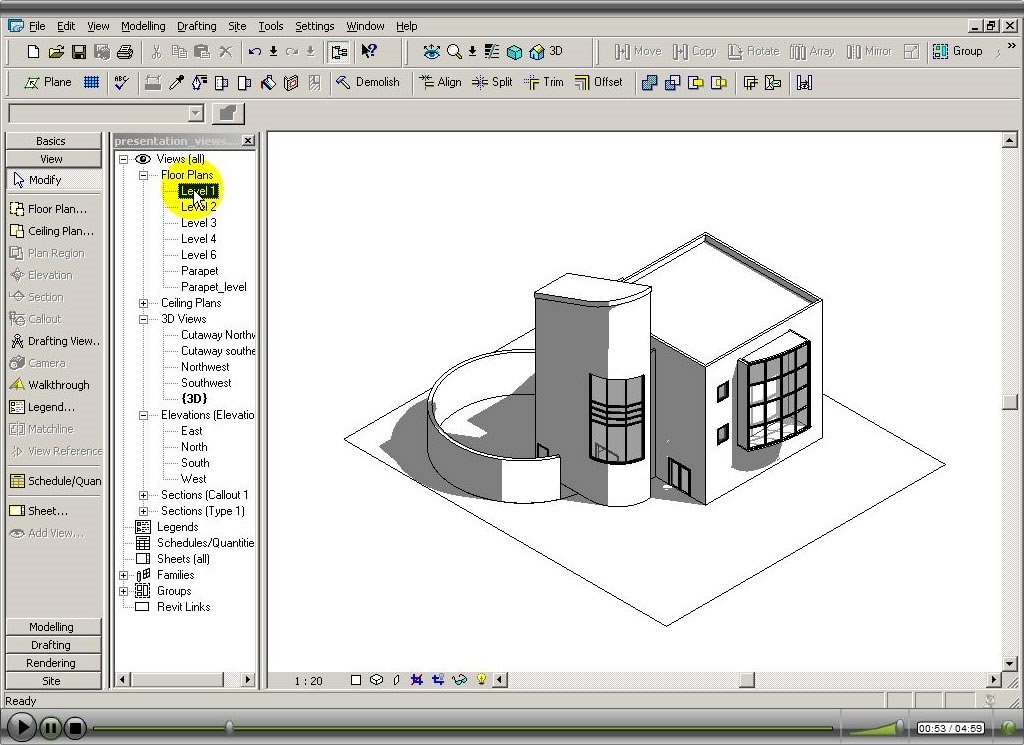 Базовая точка проекта в revit