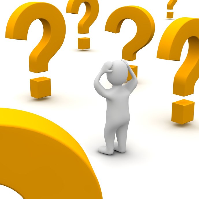 Confused man and question marks. 3d rendered illustration ...