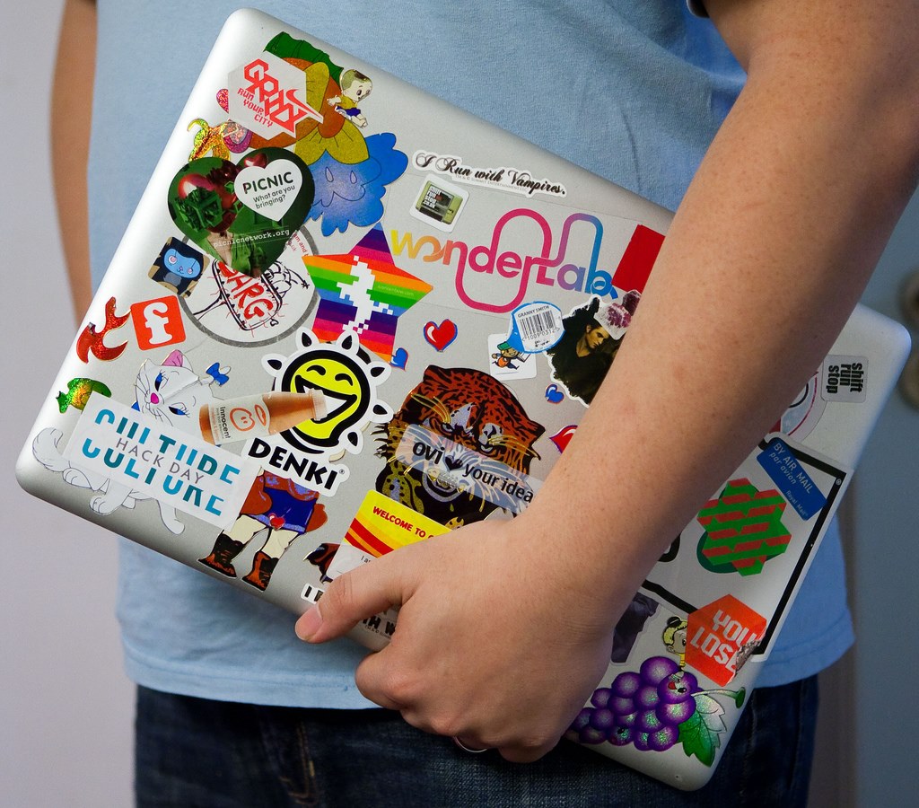 A true geek laptop needs stickers! A Culture Hack sticker ...