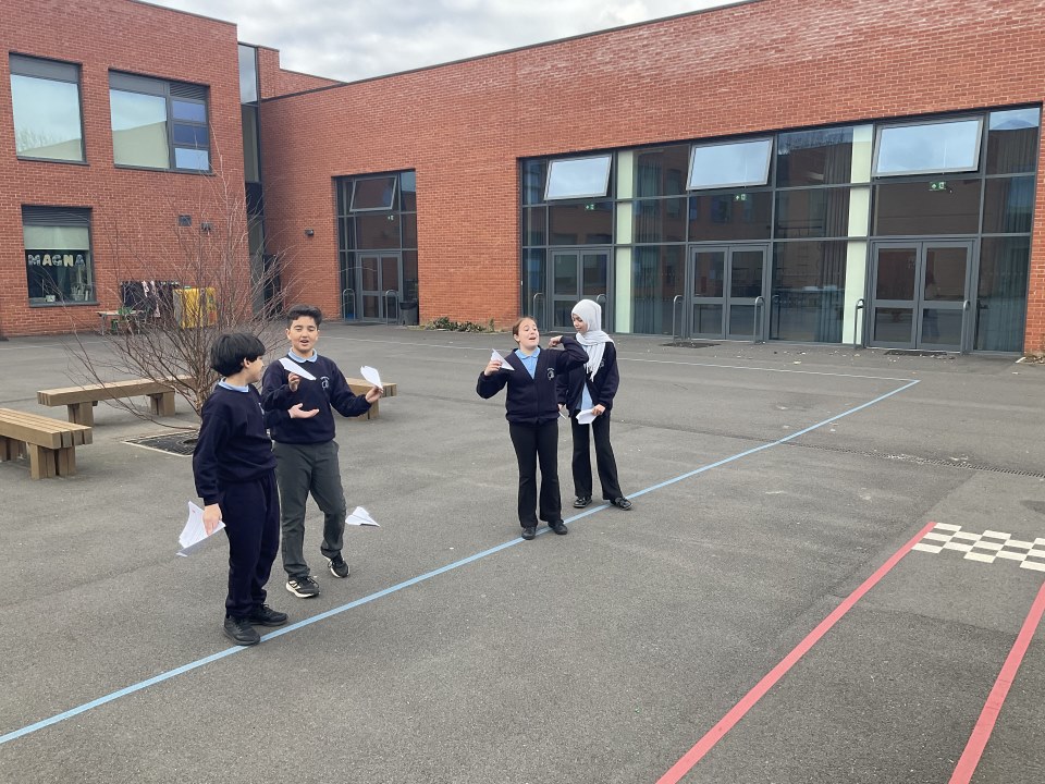 Year 6 testing their planes