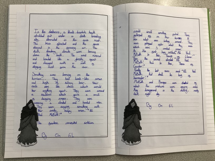 A piece of writing of from Year 6 of their work on Macbeth