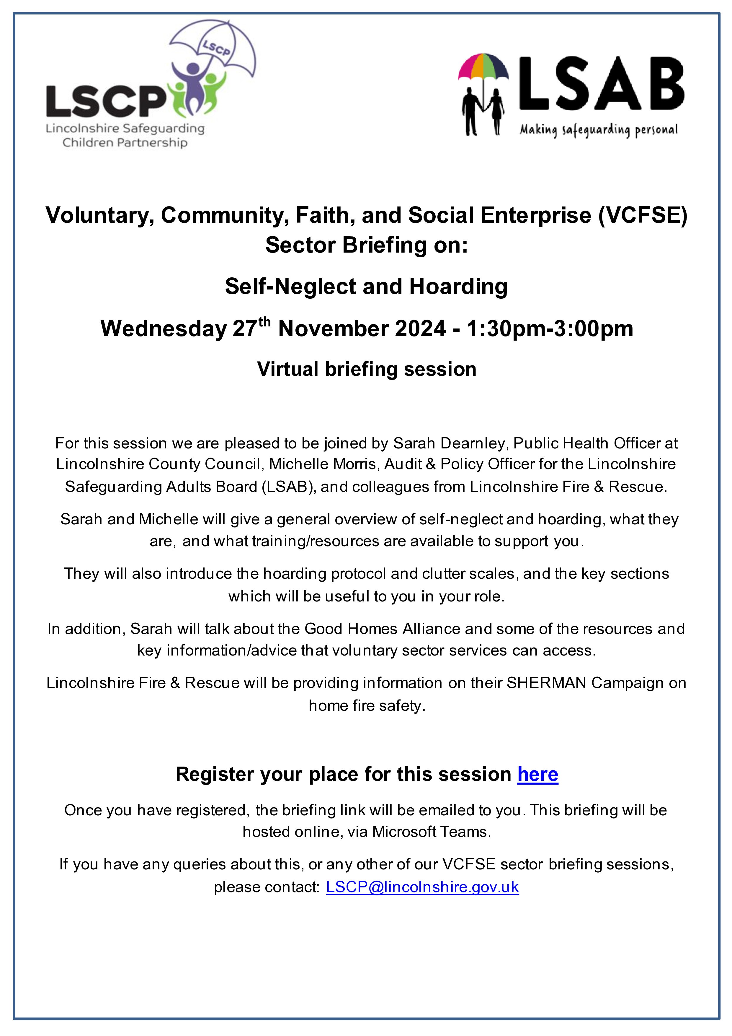 LSAB LSCP VCFSE Sector Briefings November 2024 Flyer.jpeg (Intense)